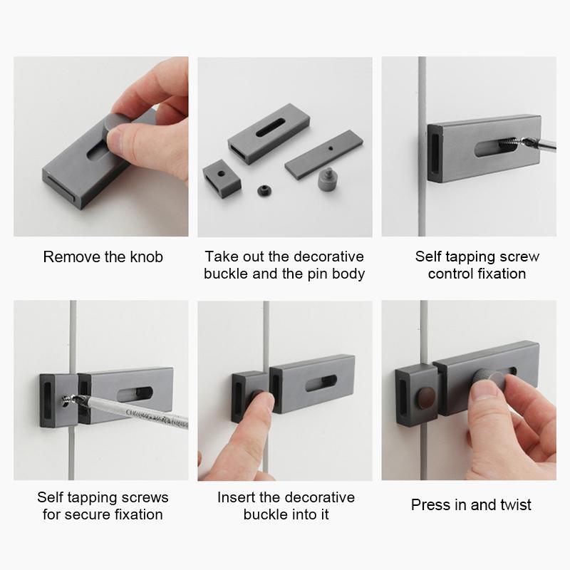 3palcový hardwarový dveřní zámek Hlaveň šroub z hliníkové slitiny Západka Visací zámek Sada spony pro zamykání okna dveří