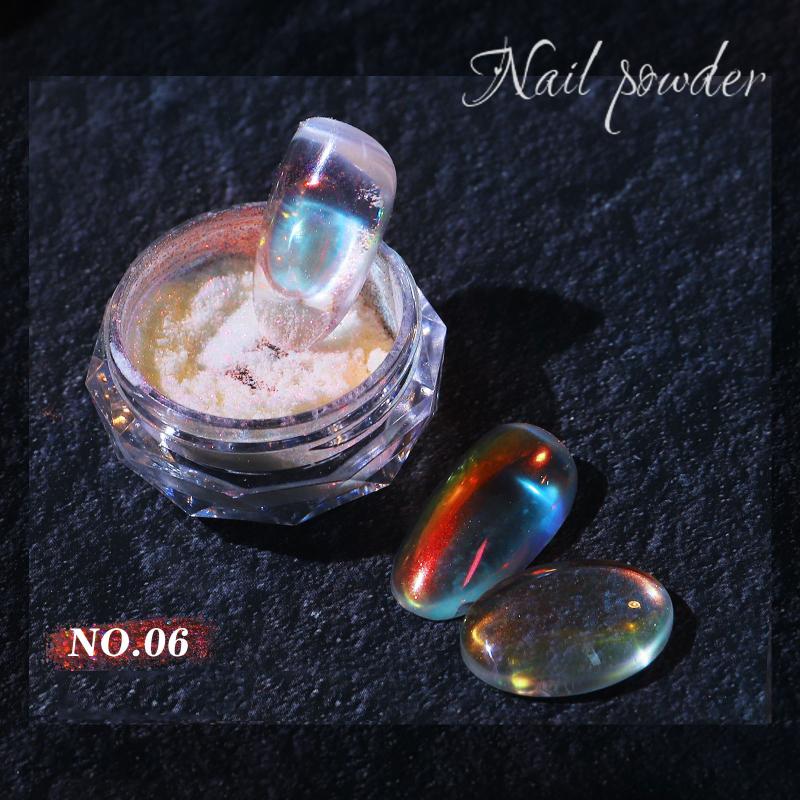 

Decoration Supplies Nail Glitter Aurora Ice Transparent Laser Rainbow Mirror Gel Pigment Powder Chrome Charm Polish Art