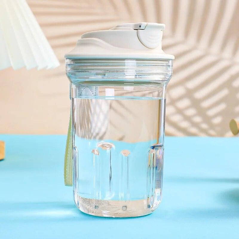500ml šálek na kávu Plastová mini láhev na vodu Venkovní přenosný pohárek na pití do auta Průhledná nepropustná láhev na pití