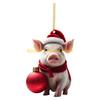 F26C 10pc Christmas Hat Pig Decoration Colorful Car Rearview Hanging Pendant Ornament