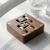 Walnut Cufflink Box Solid Wood Magnetic Closure Storage Case for Men Small Jewelry Organizer