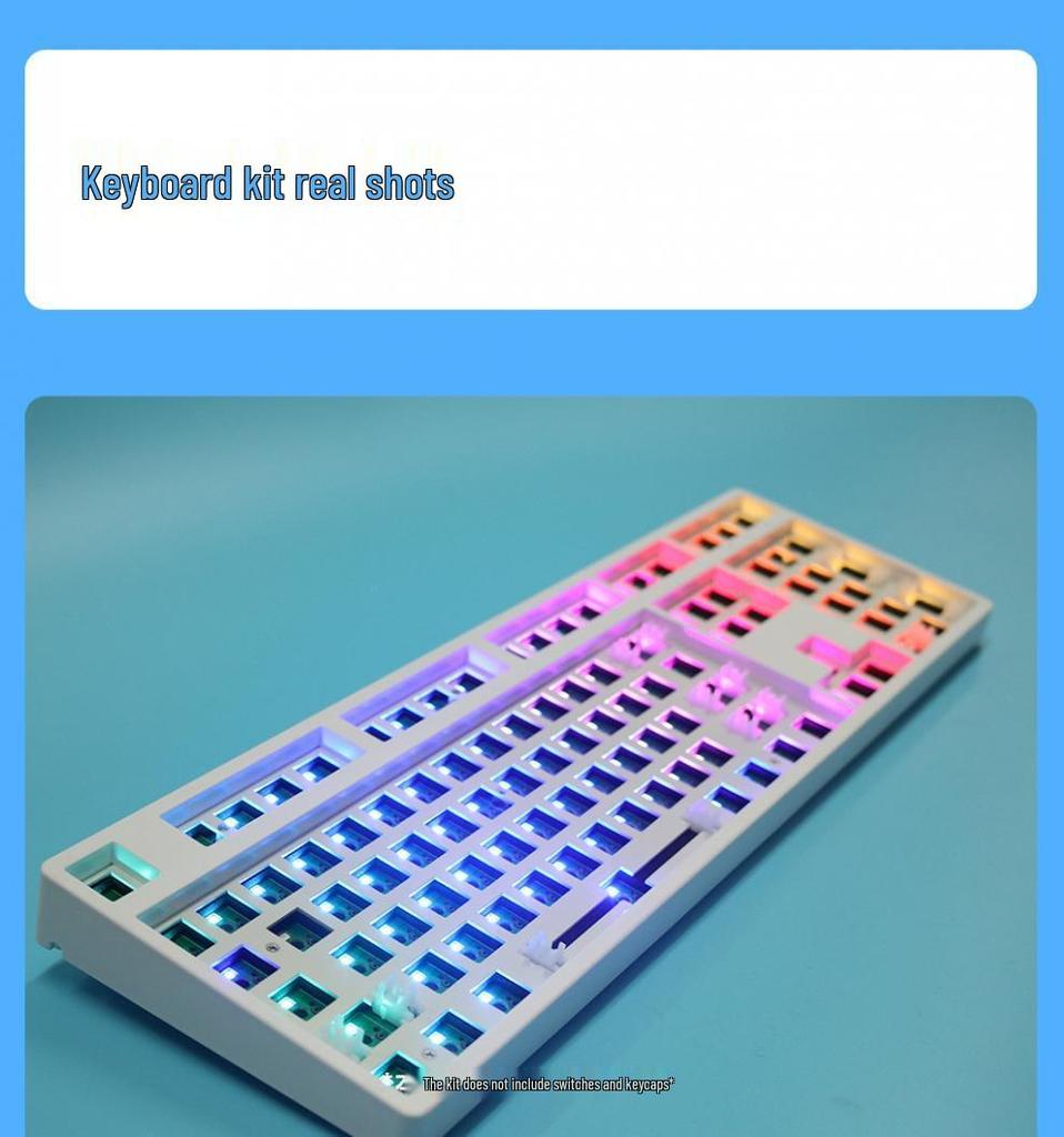Multi-Size Wireless Bluetooth Mechanical Keyboard Kit with RGB, Customizable and Three-Mode Connectivity