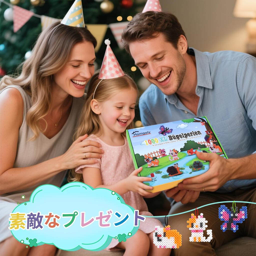 Homgaty Iron Beads Perler Approximately 1000 10 Starter Aqua Japanese Instructions Toy for Hobby Set, Beads, 10mm, Beads, Colors, Kit, Beads,