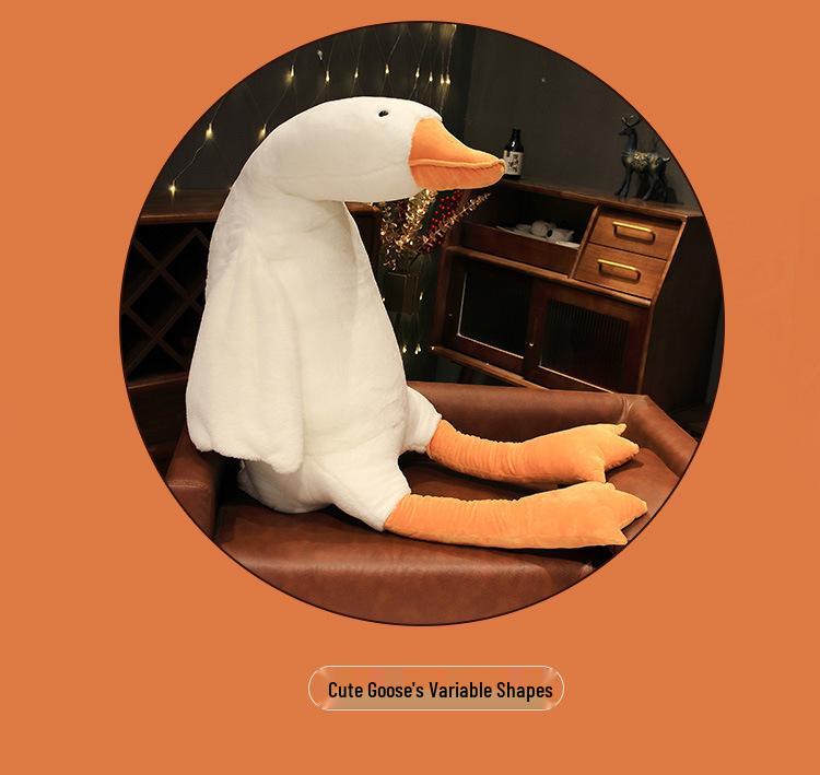 Large White Goose Plush Pillow - Stuffed Toy & Hugging Doll