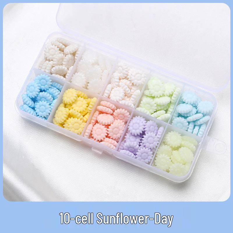 Sunflower Sealing Wax Granules In Transparent Box - Grid-Style Set with 10/15/24 Colors for Stamps