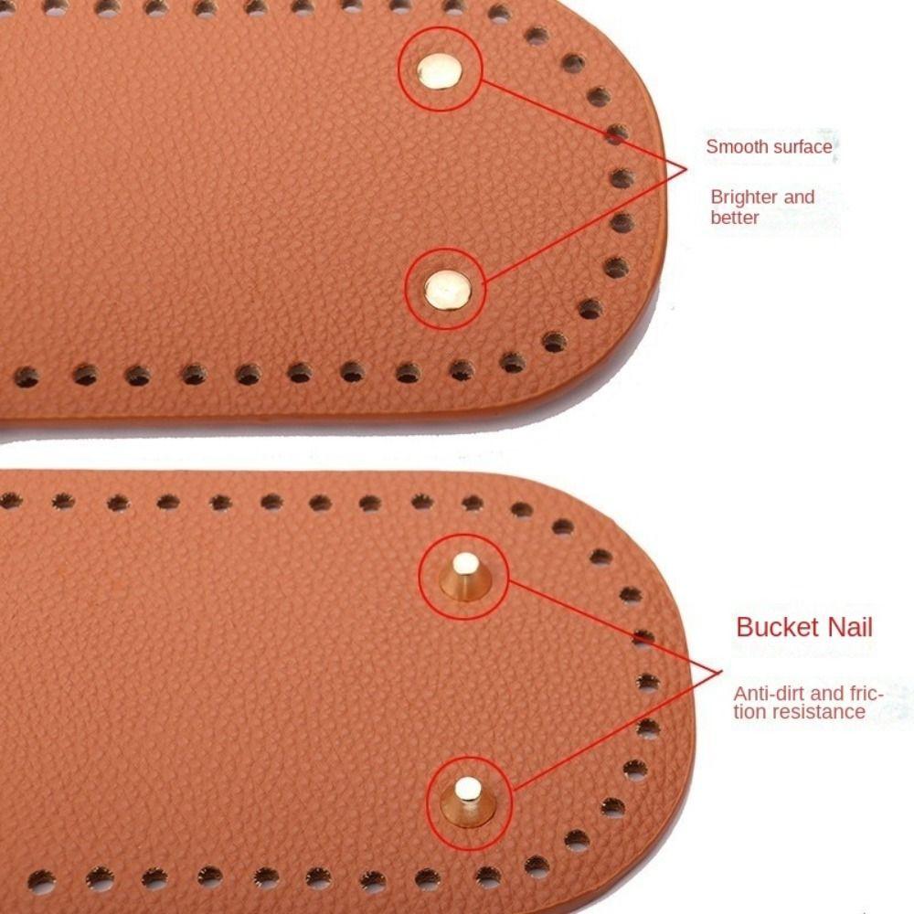 3PCS/SET Oval Round Bottom Leather Bag Base Solid Color DIY Crochet Bag Bottom Home