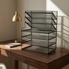 Desk File Organizer with Side Baskets Multi Slot Document