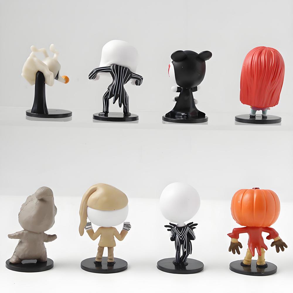 8pcs/set The Nightmare Sally Jack Skellington Christmas Action Figure Vinyl Figurine Halloween Gift Collection Toys