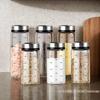200/300/500ml High Borosilicate Glass Seasoning Can Salt Sesame Solid Condiment Seal Bottle Pepper Spice Shaker With Rotary Lid