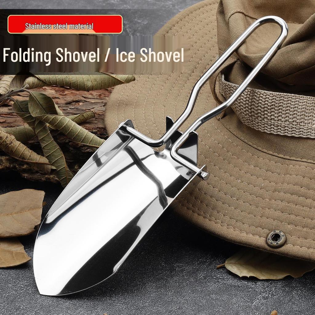 Multifunctional Stainless Steel Folding Shovel: Ice Scoop, Flour Scoop, Gardening, and Sand Shovel
