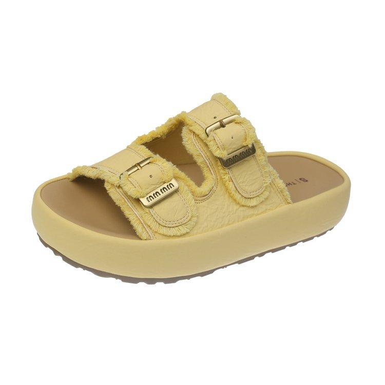 

Platform slippers women s summer wear 2025 new fashion fairy style with skirt seaside casual height increase beach sandals 35