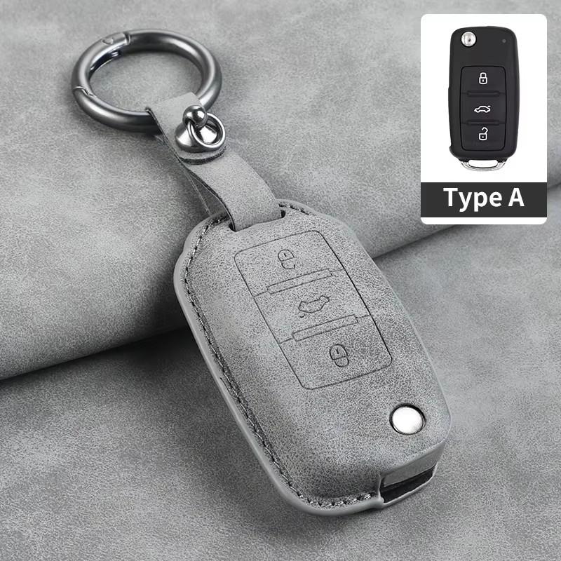 

Leather Car Key Cover Case for VW Volkswagen Tiguan MK1 MK2 Magotan Passat B5 B8 Polo Golf 4 5 6 7 Mk7 Jetta POLO Eos Scirocco