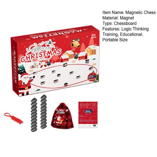 1 Set Weihnachts-Magnetschachspiel, Logik-Denktraining, pädagogisches Magnetsteinspiel, Kinder, Erwachsene, mehrere Spieler, interaktives Strategiespiel, Spielzeug
