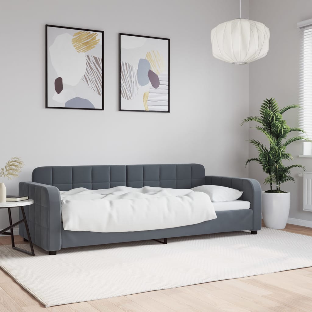 Daybed Dark Grey 80x200 Cm Velvet