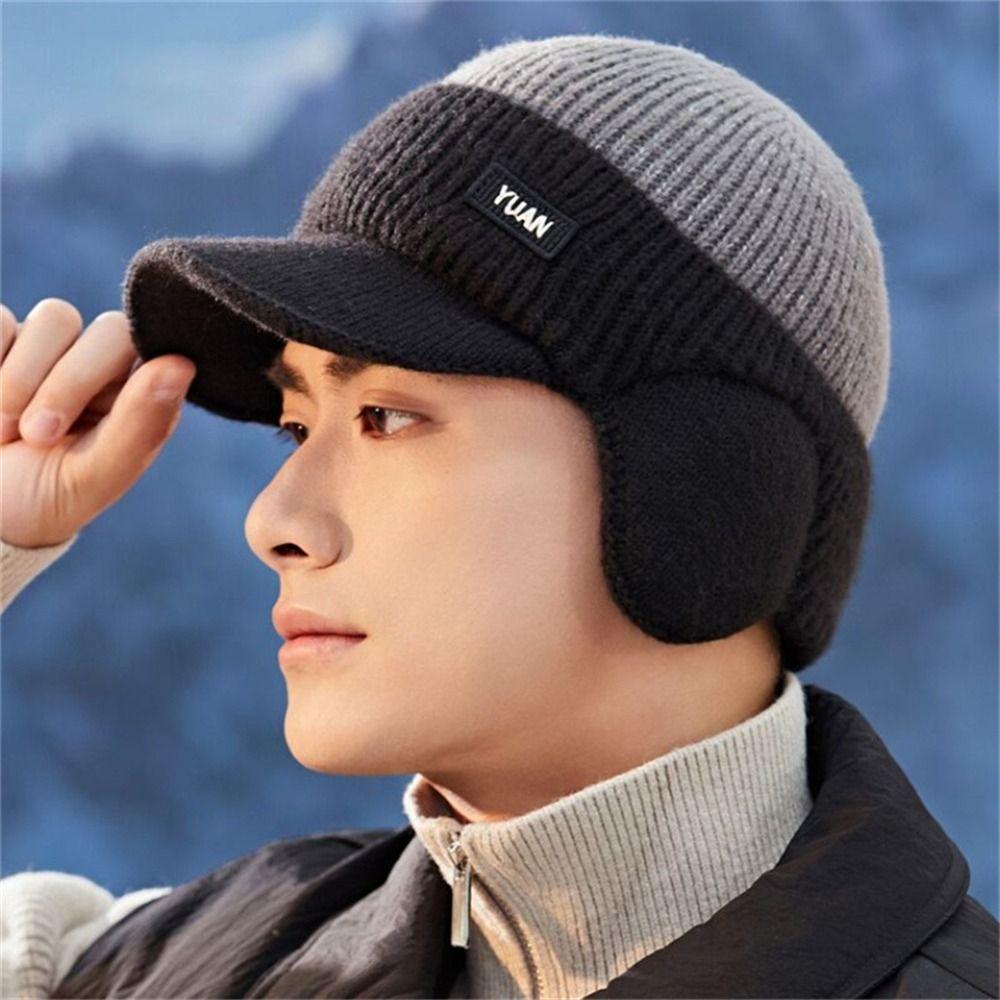 Thickened Baseball Cap Dual Tone Couples Hats Fashion Ear Protection  Men