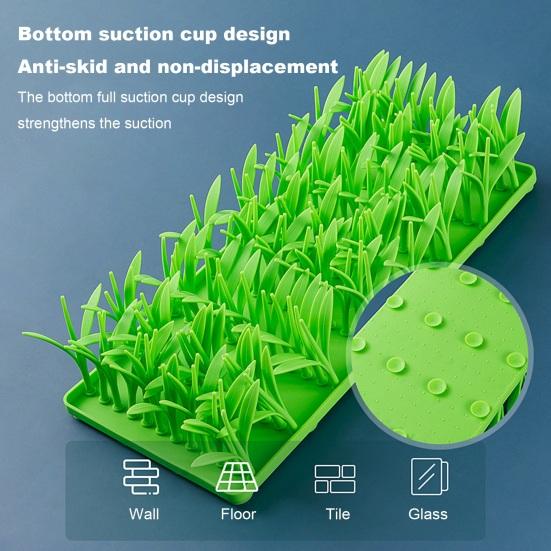 Silicone Grass Mat Slow Feeding Mat Silicone Grass Snuffle Feeding Mat for Indoor Cats Anti-Slip Dog Feeding Mat Interactive Toy Pet Treat Lick Mat