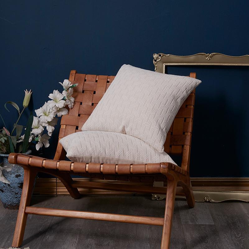 Pillowcase Only Luxurious French Creamy Style Chenille Pillow Cover With Geometric Patterns