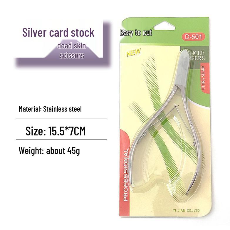 Professional Stainless Steel Cuticle Nipper D501 - Dead Skin and Hangnail Remover for Manicure and Nail Repair