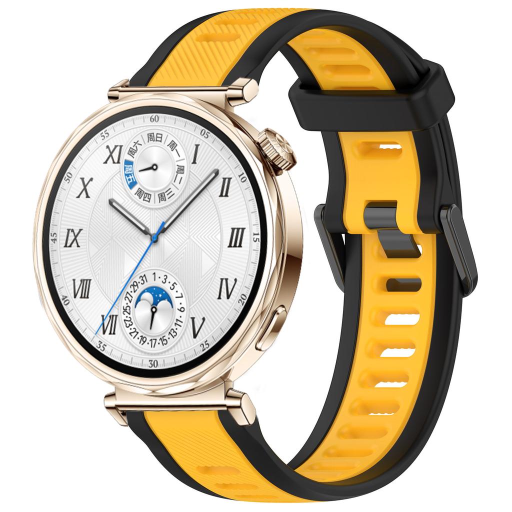 Bracelet en Silicone 18mm Pour Huawei Watch GT5 Pro 42mm GT5 41mm Bracelet Bicolore Rayé Pour Huawei Watch GT4 41mm Correa