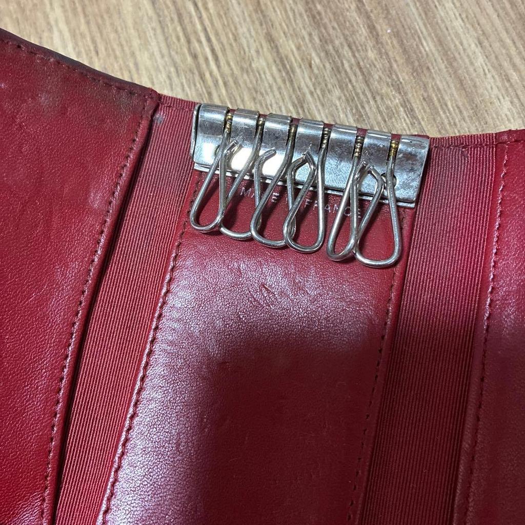 Used CHANEL Matelasse Key Case Red 6 Hooks