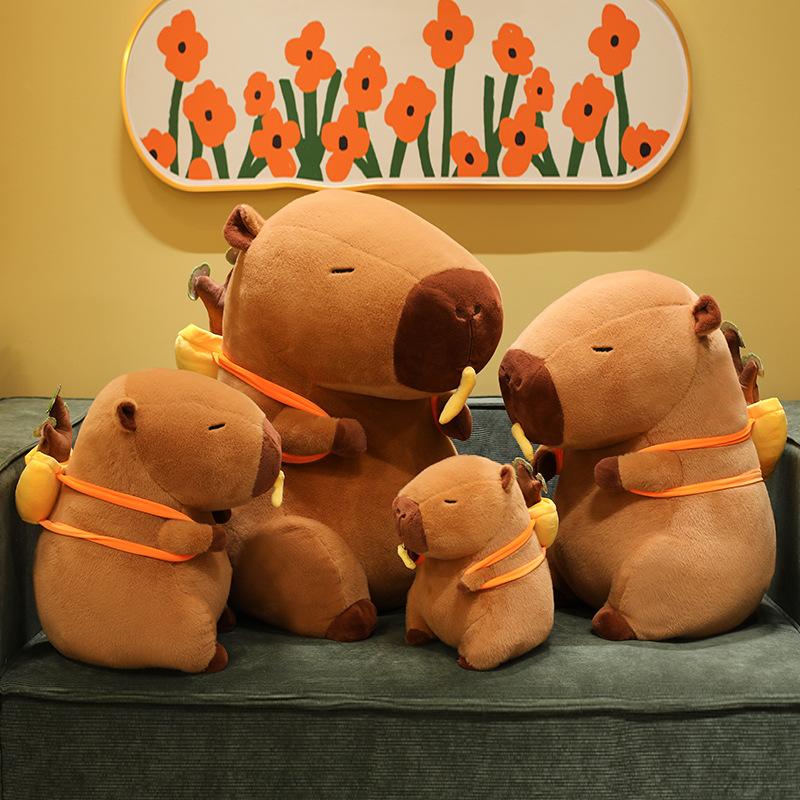 Stretch French Fries, Rich Capybara Plush Toys Store Decorations, Rich Tree, Ingot Backpack Opening Gift