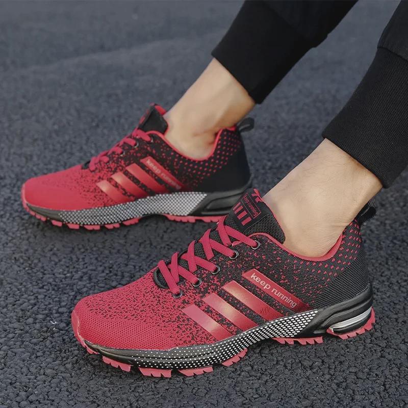 Men's Large Size Casual Sports Shoes - Breathable Fly Woven Popcorn Sneakers