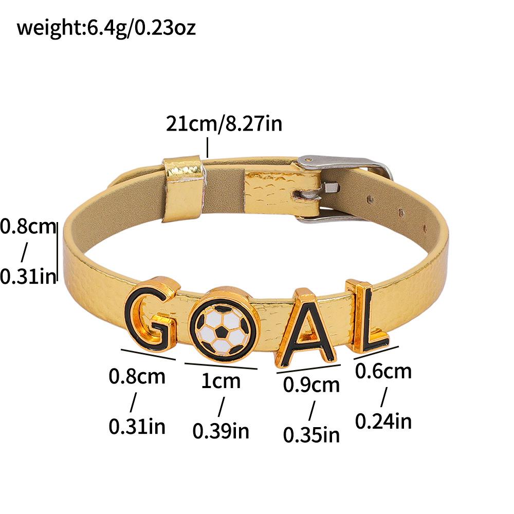New World Cup football bracelet, alloy G0AL horsehair leopard print bracelet, simple and versatile women s bracelet accessory