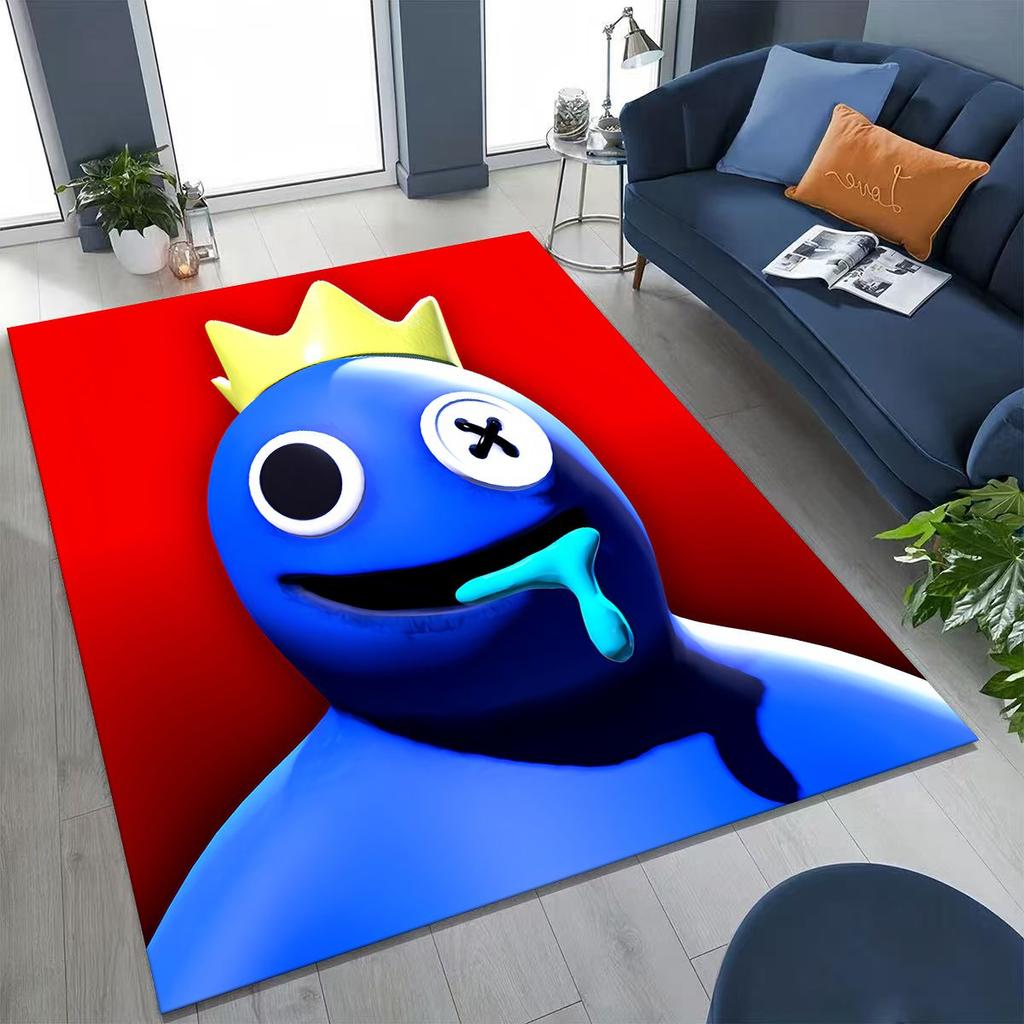 Game 3D R-Rainbow F-Friends Cartoon Art Rug for Bedroom Living Room Sofa Home Doormat Decor,Large Kid Play Non-slip Floor Mat