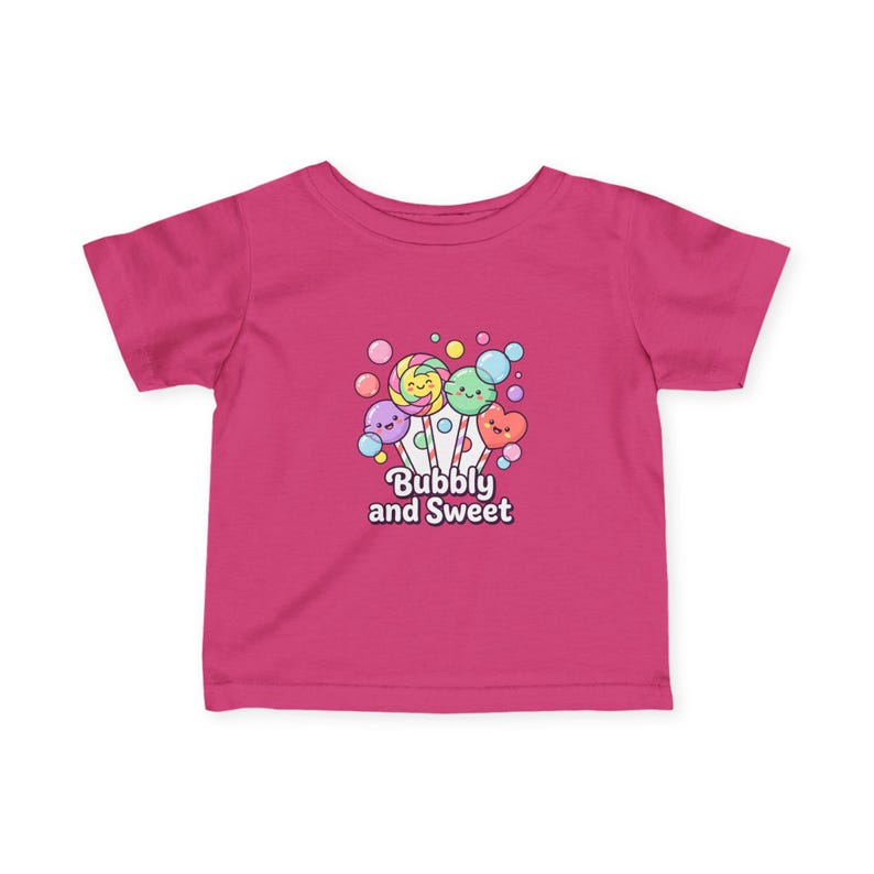 Infant Tee | Bubbly Characters, Pastel Kids Shirt, Combed Cotton 110