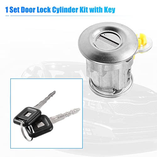 X AUTOHAUX Door Lock Cylinder with Keys for Isuzu NPR NQR NKR ELF 1994-2007 Car Door Lock Ignition Lock Cylinder Key 8-97035-293-0 1 Set