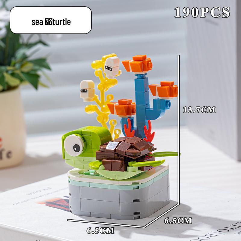 Compatible Lego Insect & Animal Building Blocks: Educational Flower Assembly Toy & Holiday Gift for Kids' Desktop Ornaments