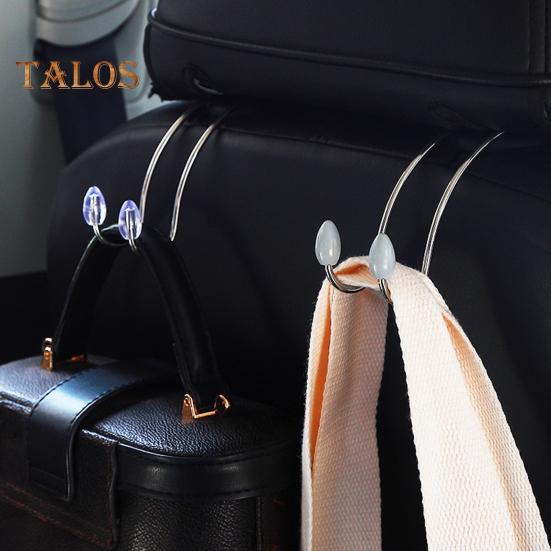 4Pcs Car Seat Headrest Hook Heavy Duty Stainless Steel Multifunctional Universal SUV Auto Seatback Mount Organizer Hanger Car Interior Accessories