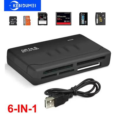 6 In 1 USB Card Reader Extreme Micro SD MMC Mini XD M2 MS DUO TF Memory Card Writer Computer Tablet Laptop Data Transfer Adapter
