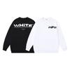 Off-White 2025 Autumn and Winter New Incomplete Letter Printed Pattern Men's and Women's Round Neck Hoodie