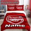 3pcs Duvet Cover Set (1*Duvet Cover + 2*Pillowcase, Without Core), Custom Name football team F.C Pattern Bedding Set, Home Bedroom Decor Gift
