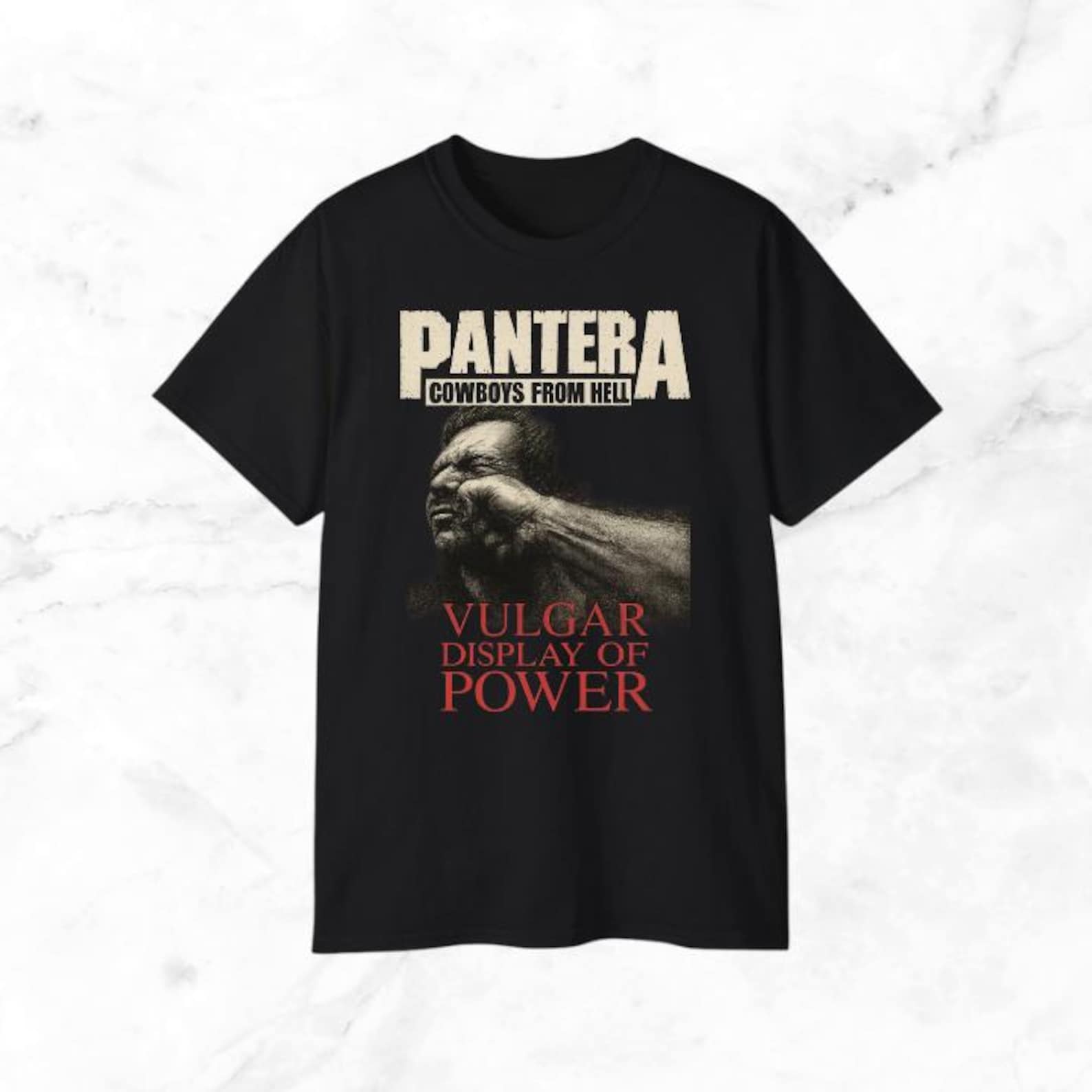 Pantera Vulgar Display of Power Adult Cotton Black T-Shirt Unisex 4XL