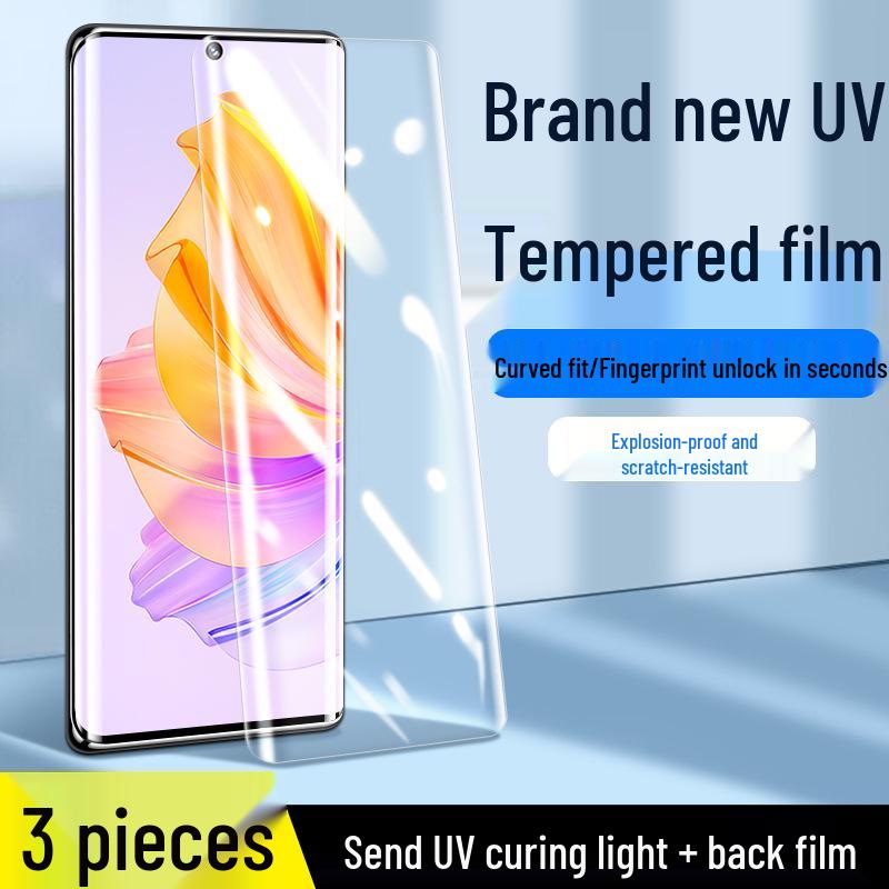 Honor 80/80 Pro Tempered Glass Screen Protector, Full Coverage, UV Glue, Anti-Fall Protection