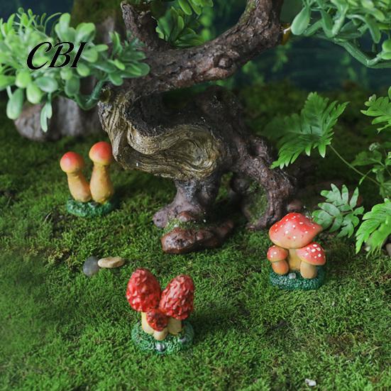Statue Mini Resin Mushroom Figurine, Miniature Fairy Wild Garden Accessories, Little Ornament Fake for Micro Landscape Plant Pots Bonsai Decor