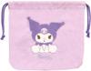 Tees Factory Sanrio Kuromi Characters Sagara Embroidered Drawstring H175 X Pouch, W190mm, SR-5530384KU