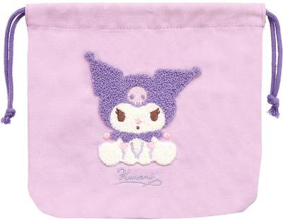 Tees Factory Sanrio Kuromi Charaktere Sagara Stickerei Kordelzugbeutel, H175 x B190mm, SR-5530384KU