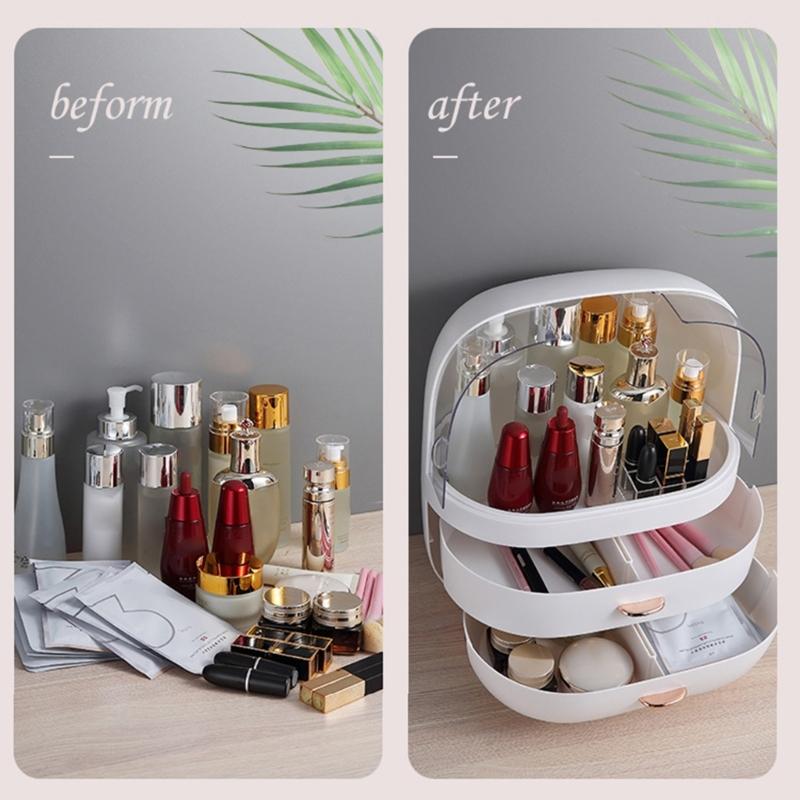 Scatola portaoggetti cosmetici con cassetti Organizer per trucco in plastica per camera da letto o bagno Strumento efficiente per la gestione dello spazio