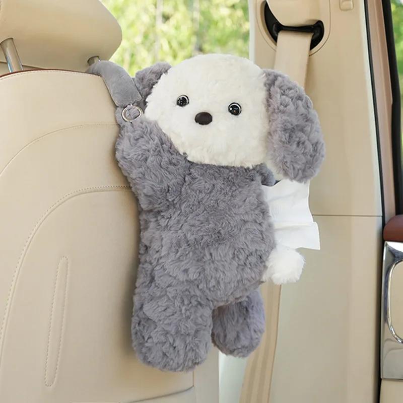 1pc Universal Car Tissue Hanger Doll Cute Creative Hanging Tissue Holder Plush Vehicle Tissue Case Paper Box