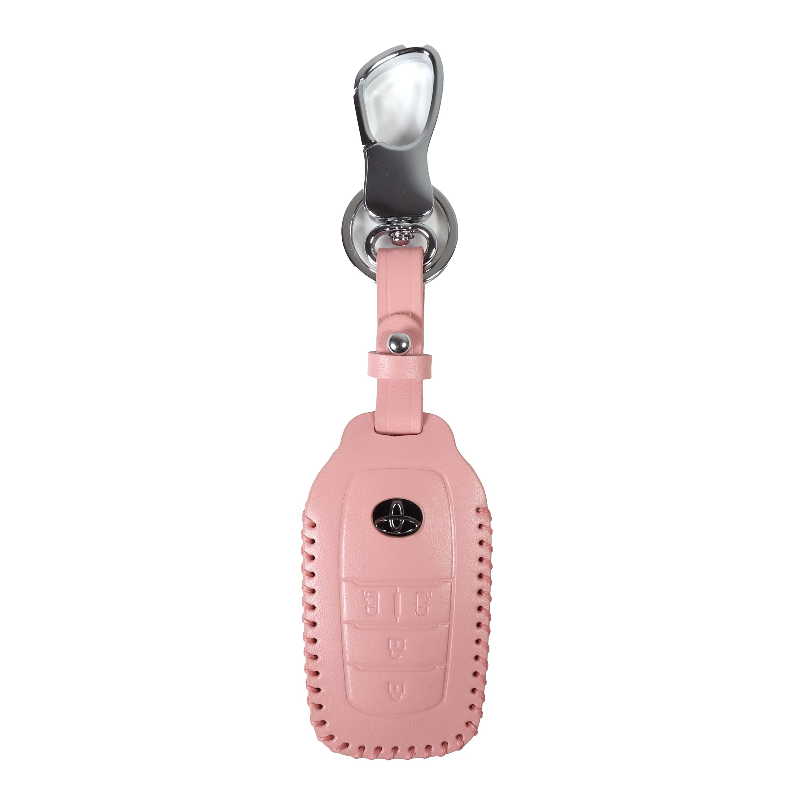 Leather Key Case for New Sienta Voxy Yaris Cross Buttons [Aohroar] Yaris, Model, (10 Series), Noah, (90 Series), Aqua, (4 (Pink))