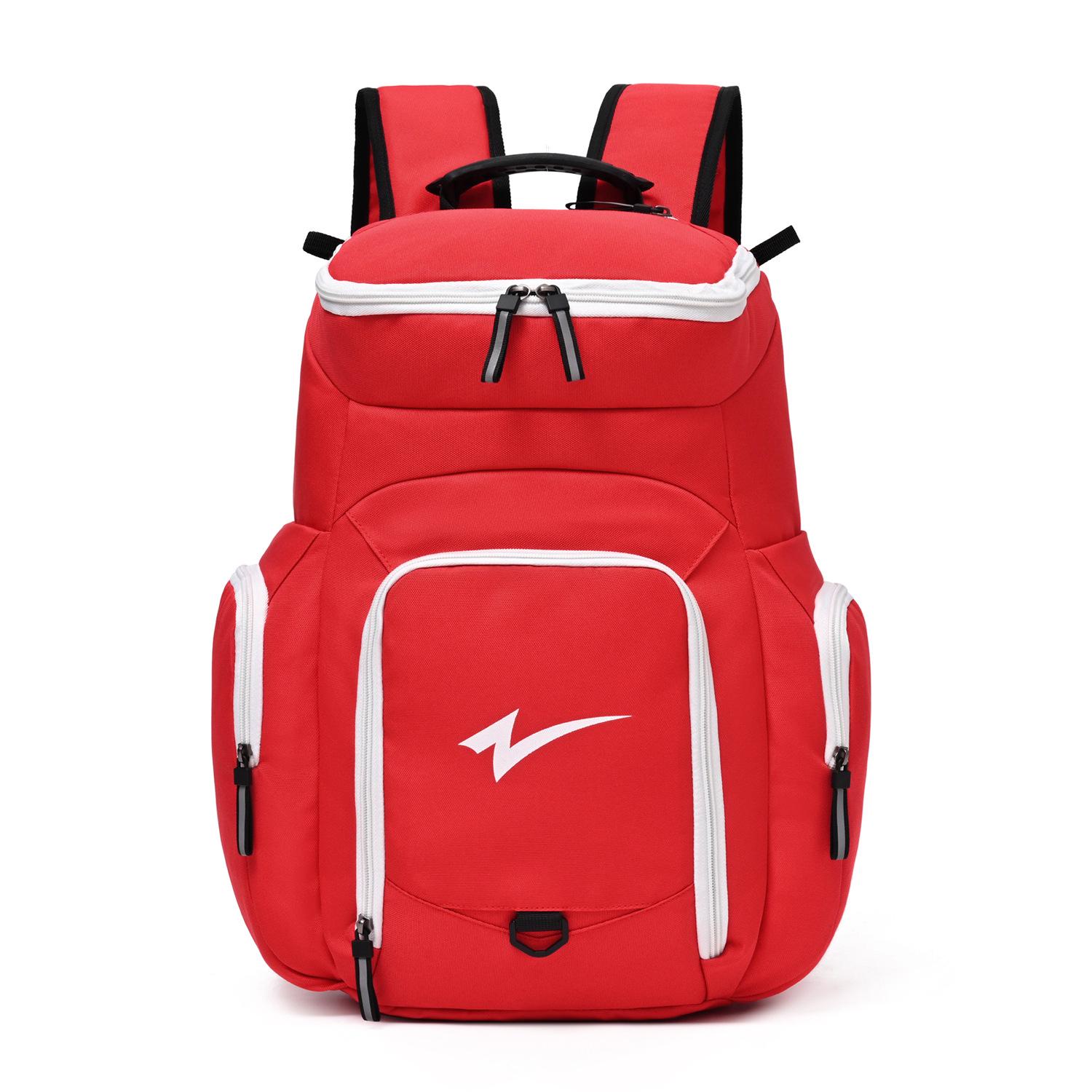 

Waterproof Oxford Student Backpack: Large Capacity Sports Bag for Basketball & Football Below 20L червоний