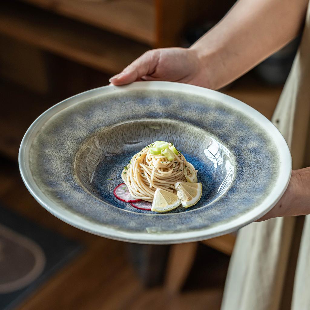 Beautiful Plate Ceramic Straw Hat Plate Household Plate Restaurant Hotel Western Pasta Plate Round Plate
