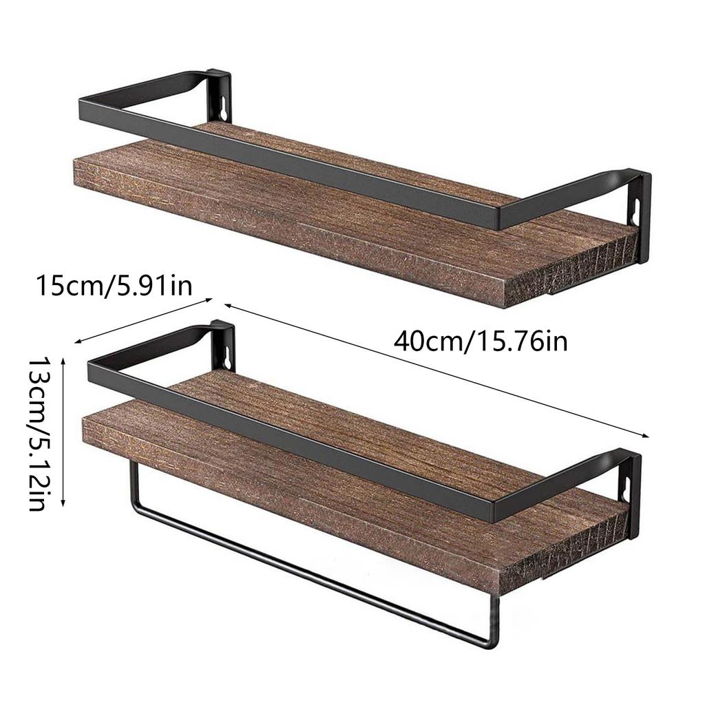Sturdy Wall Mounted Floating Shelves Multipurpose Floating Shelves Practical Wood Wall Mounted Holder for Bathroom