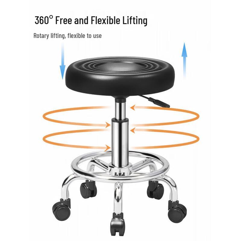 Adjustable Swivel Workshop Stool with Backrest