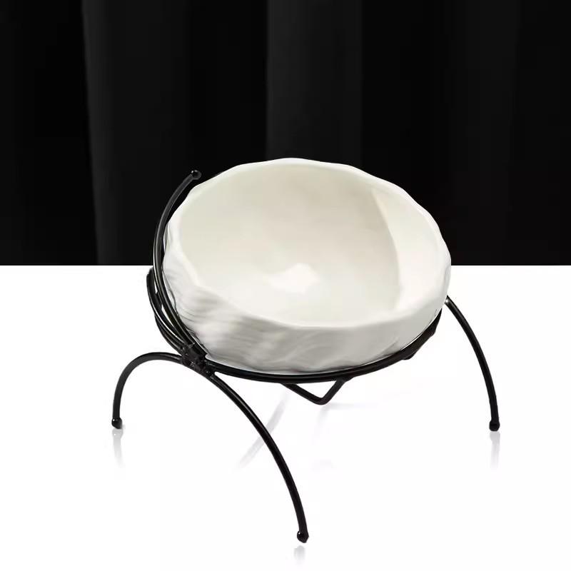 Cat Dog Bowl Ceramic Pet Water Dishes Pet Feeding Bowl Puppy Cat Accessories with Bracket