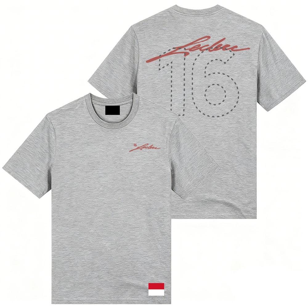 חולצת טי SIGNATURE TEE Charles No.16 Leclerc חולצת טריקו צווארון עגול חולצות טי קיץ שרוול קצר עיצוב אופנתי הדפסה גרפית מרצ' בגדים