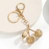 Cute Bling Bling Resin Cherry Pendant Keychains for Women Girls Lovely Cartoon Fruit Keyring Backpack Bag Car Keys Holder Gifts